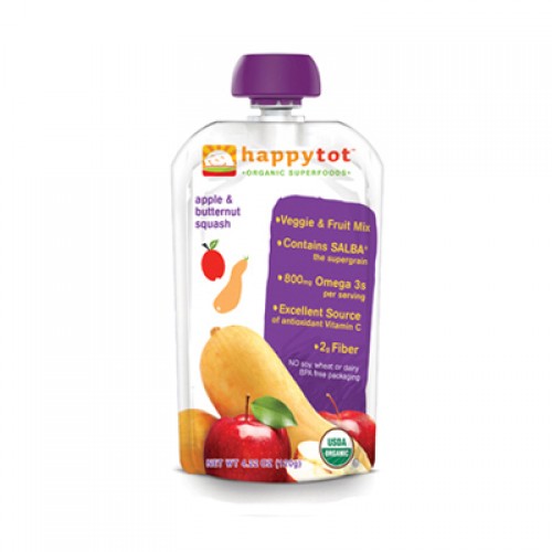 Happy Tot Stage 4 Organic Baby Food - Apple & Butternut Squash (16, 4.2 oz.)