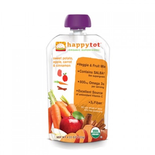 Happy Tot Stage 4 Organic Baby Food - Sweet Potato, Carrot & Apple (16, 4.2 oz.)