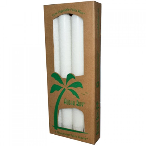 Aloha Bay Palm Tapers White - 4 Candles