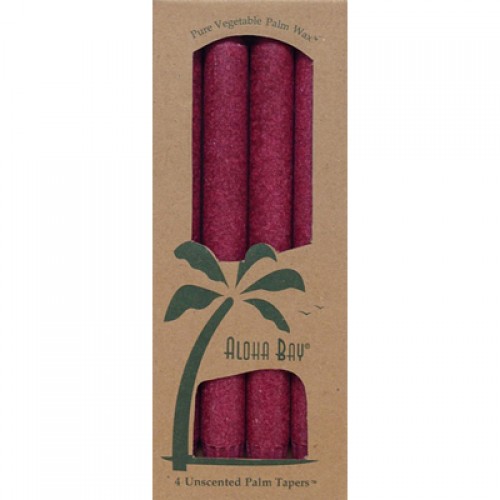 Aloha Bay Palm Tapers Burgundy - 4 Candles