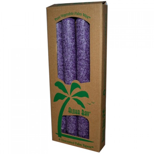 Aloha Bay Palm Tapers Violet - 4 Candles