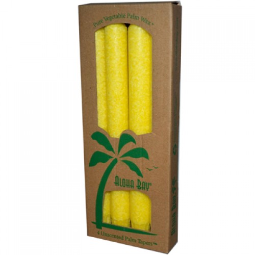 Aloha Bay Palm Tapers Yellow Candle Unscented - 4 Candles