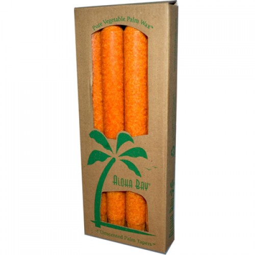 Aloha Bay Palm Tapers Orange - 4 Candles