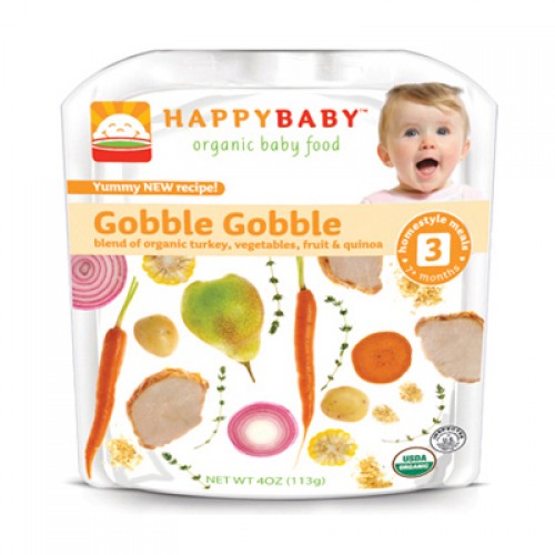 Happy Baby Stage 3 Organic Baby Food - Turkey (16, 4 oz.)