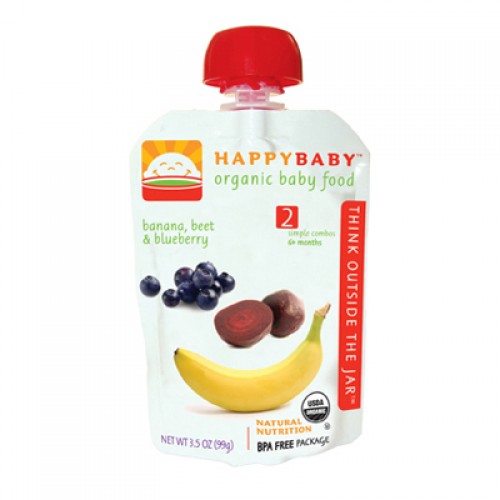 Happy Baby Stage 2 Organic Baby Food - Banana, Beet & Blueberry (16, 3.5 oz.)