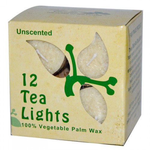 Aloha Bay Palm Wax Tea Lights with Aluminum Holder Cream - 12 Candles