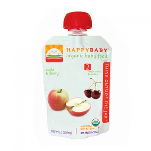 Happy Baby Stage 2 Organic Baby Food - Cherry & Apple (16, 3.5 oz.)