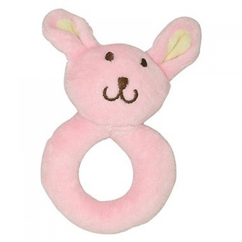 Green Sprouts Organic Velour Rattle Ring and Teether - Rabbit (1, 1 teether)