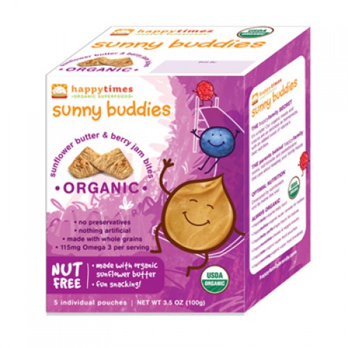 Happy Baby Happy Times Organic Sunny Buddies - Sunflower Butter and Berry Jam (6, 3.5 oz.) Happy Baby Happy Times Organic Sunny Buddies - Sunflower Butter and Berry Jam (6, 3.5 oz.)