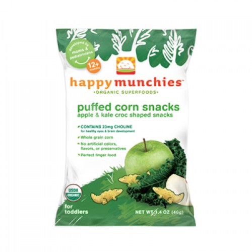 Happy Munchies Organic Puffed Corn Snacks - Apple & Kale (8, 1.4 oz.)