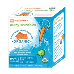 Happytimes Organic Snack Pack Crazy Crunchies - Freeze Dried Carrot Apple  (6, 0.7 oz.)