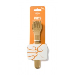 Bambu Kid's Utensil Fork & Spoon Set, 5 - 1/2" length