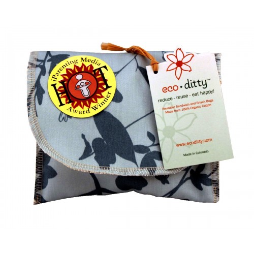 ecoditty Snack Ditty organic snack bag, Whispering Grass Aqua ecoditty Snack Ditty organic snack bag, Whispering Grass Aqua