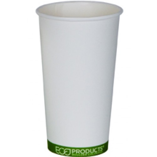 Eco-Products 20 oz Compostable Hot Cup in Green-Stripe Design, 1000 cups per case. Eco-Products 20 oz Compostable Hot Cup in Green-Stripe Design, 1000 cups per case.