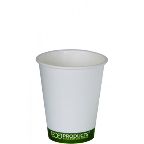 Eco-Products 8 oz Compostable Hot Cup in Green-Stripe Design, 1000 cups per case. Eco-Products 8 oz Compostable Hot Cup in Green-Stripe Design, 1000 cups per case.