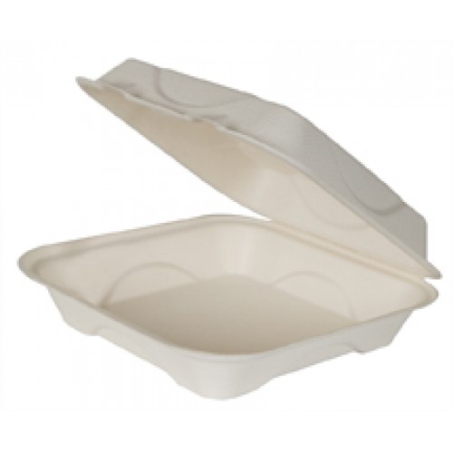 Eco-Products Compostable Sugarcane Clamshells, 9x9x3, 200 units per case Eco-Products Compostable Sugarcane Clamshells, 9x9x3, 200 units per case