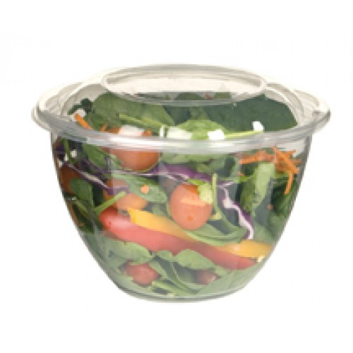 Eco-Products Clear Compostable Salad Bowl with Lid, 48 oz, 150 units per case