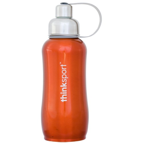 thinksport Stainless Steel Insulated Bottle, 25 oz, Color: Orange