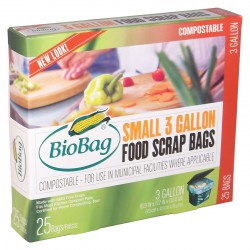 BioBag 3 Gallon Food Scrap Compost/Waste Bags - 25 Count